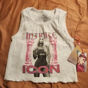 White Graphic Tank Top